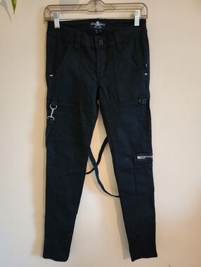 Royal Bones By Tripp Black Strap Skinny Jeans Size 5